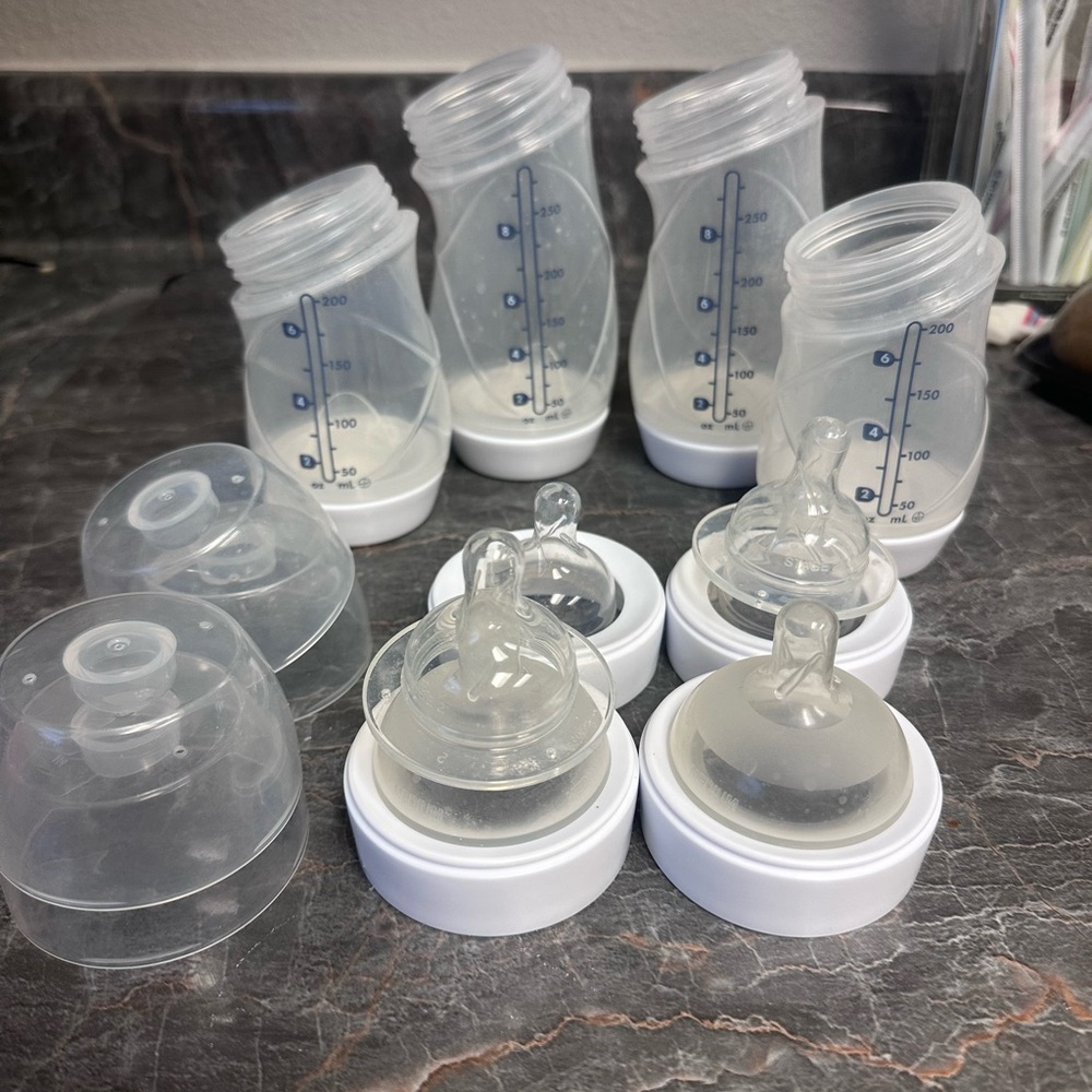 Set of Clear Baby Bottles with Nipples
